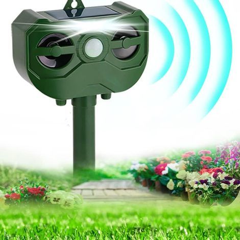 Répulsif Chat Solaire Exterieur Répulsif Chat Étanche, IP65 Répulsif Chat Ultrason Répulsif Animaux à ultrasons avec Détecteur de Mouvement pour Anti Chats Chiens Animauxs de Jardins 5 fréque (1/4)