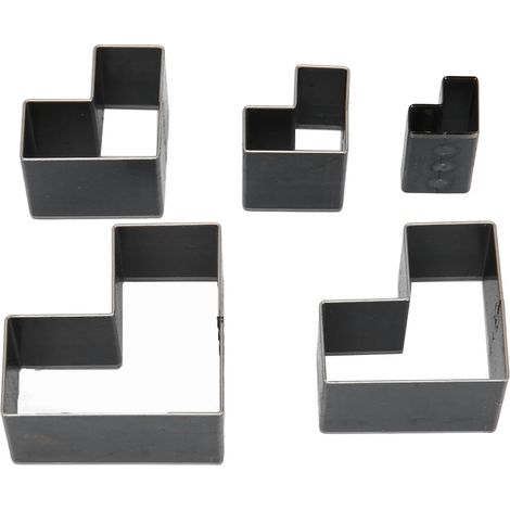 5-teiliges Set Lederstanzer, hohl, verschiedene Größen, aus hochkohlenstoffhaltigem Stahl, für DIY-Bastelarbeiten mit Ton (1/5)