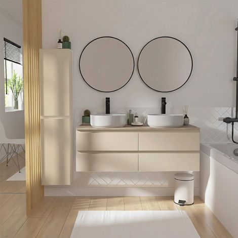 SORRENTO wandhängender Waschtischunterschrank mit 4 Schubladen, 120 cm