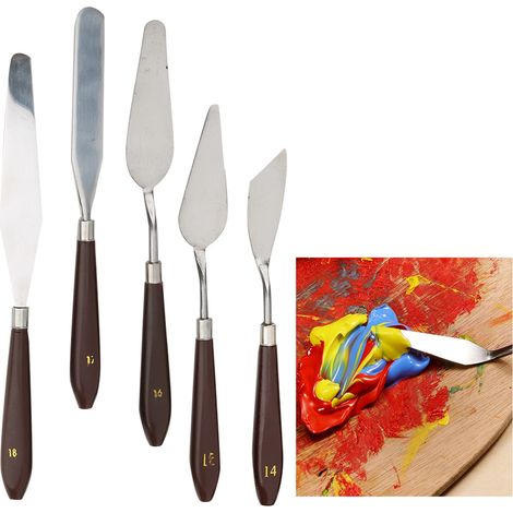 18 Pièces Couteaux à Palette en Bois pour Peinture à l'Huile et Acrylique (1/5)