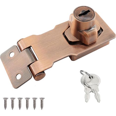 Abschließbare Überfalle mit Drehknauf und Schlüssel, Edelstahl, 3 Zoll Rotbronze