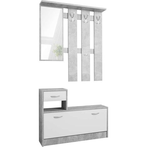 Rudolf Legno laminato - Bianco / grigio (1/7)