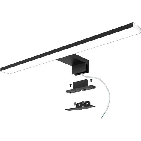 Noir,Applique murale LED pour miroir de salle de bain, 30 cm, 6 W, lumière neutre, 4000 K, ultra mince, à clipser/sur meuble miroir/murale (1/5)