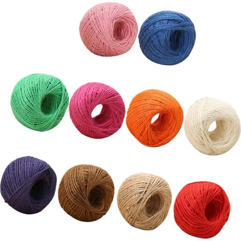 Ficelle de Jute DIY Colorée 10 Pièces, 25m, 2mm, Style Vintage Bricolage Manuel, Emballage de Présents Faits Main, Usage Décoratif et Sûr Couleur Aléatoire (1/5)
