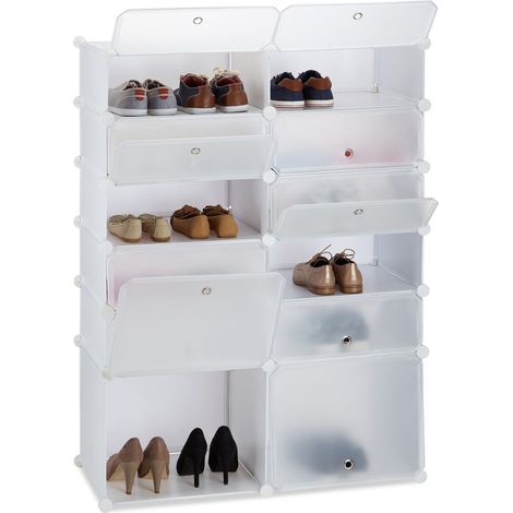 Schuhregal aus kunststoff mit 12 fachern 883075