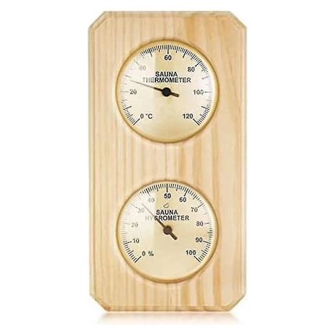Thermomètre et hygromètre pour sauna en bois 2 en 1 - Mesure de l'humidité et de la température - Sauna familial et d'hôtel (1/5)