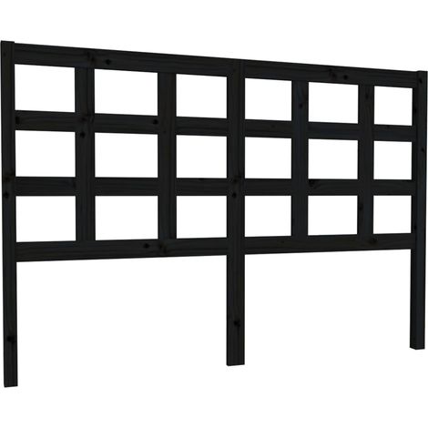 Tête de lit accessoire couchage chambre à coucher meuble 145,5 x 4 x 100 cm bois de pin noir TDL0202285