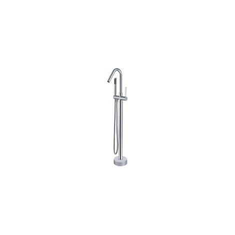 Robinet de baignoire autoportant, robinet de baignoire monotrou sur pied, robinet de baignoire chaud et froid, chrome (1/5)