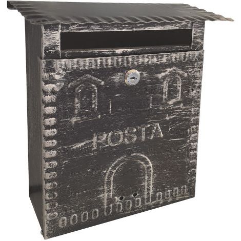 CASSETTA POSTALE 'FRESIA' cm 26x10 x h 29 - argentonero antico