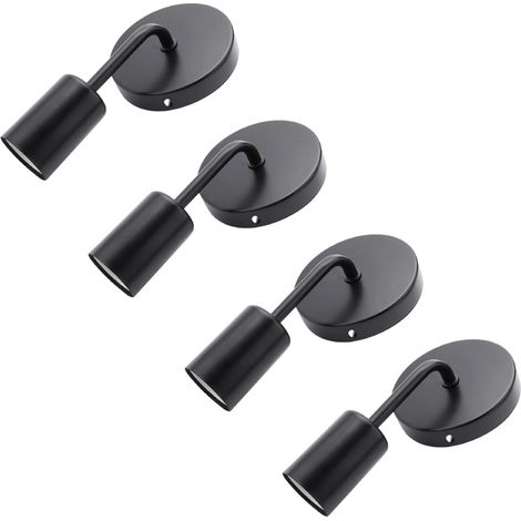 Lámpara de pared sencilla de hierro antiguo negro tipo loft (4 unidades) para restaurante, bar, pasillo o pasillo de estilo americano campestre. Lámpara de pared Miller.