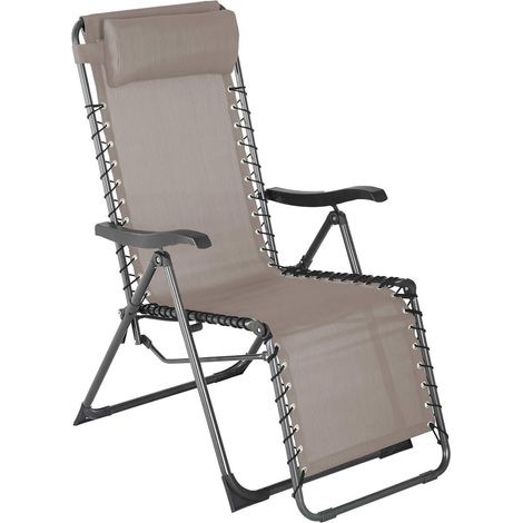 Liegestuhl Zero Gravity Rebecca Mobili Wollemi 113x66x104 Polyester Stahl Beige Dunkelgrau (1/5)