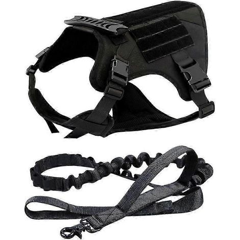 Gepolstertes, wasserdichtes, verstellbares und atmungsaktives Sicherheits- und Servicehundegeschirr für Spaziergänge, Jagd, große und mittelgroße Hunde-M-Vest Leash (1/4)
