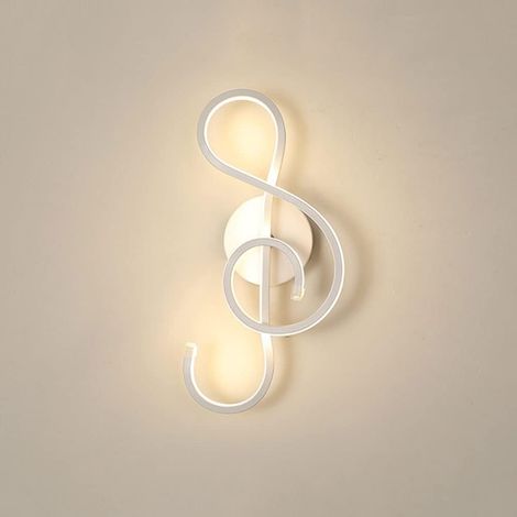 Applique murale LED en forme de note musique idéale pour chambre salon couloir W lumière chaude K 10 3000 blanc (1/4)
