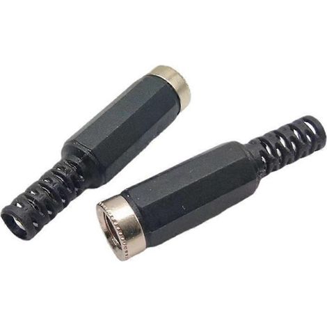 Lot de 5 connecteurs d'alimentation femelles à tête droite DC5521, 5,5 x 2,1 mm (1/4)