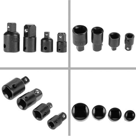 4pcs Jeu d'Augmentateurs et Réducteurs Adaptateur à Cliquet Adaptateurs Réducteurs Pour Douilles et Embouts 1/2" 1/4" 3/8" Pillote (1/3)