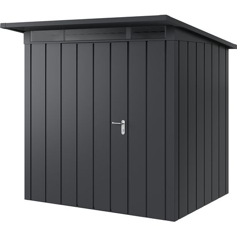 Hörmann Metall-Gerätehaus "Juno" mit Pultdach, JPD4 - Modern, 214 x 166 cm (B x T), anthrazit, 1-flüglige Tür, Anschlag links (1/5)