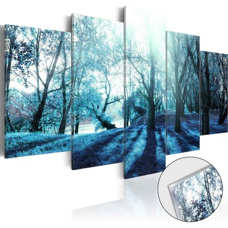 Quadri su vetro acrilico - Blue Glade [Glass] - 200x100 (1/4)