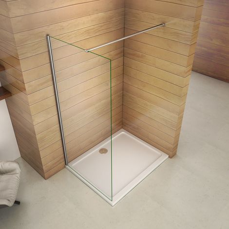 Box Doccia Walk In Parete Fissa Barra Stabilizzatrice Tagliabile 140cm Vetro Temperato Trasparente Anticalcare 8 mm 50x200cm (1/5)