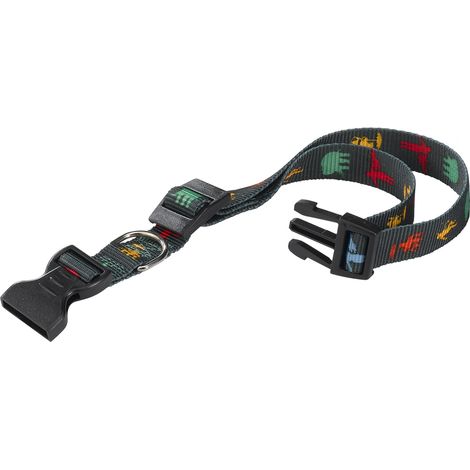 Ferplast CLUB C CIRCUS Collare per cani in nylon. 3 misure. Variante C15/44 - Misure: A: 30-44 cm B: 15 mm - Nero (1/2)