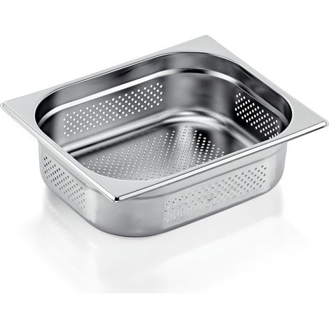 Bac inox perforé fond et côtés GN 1/2 H 100 mm 6,5 ltr GN ESSENTIALS lot de 6 - Was Germany (1/2)