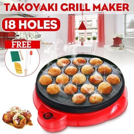 Grill Takoyaki - TEMPSA - 18 Trous - 650W - Rouge + Noir - Interrupteur Indépendant-Ywey (1/5)