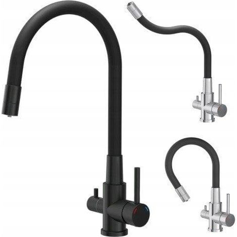 Grifo de lavabo steiner AGNES SteelQ negro acero inoxidable (1/3)
