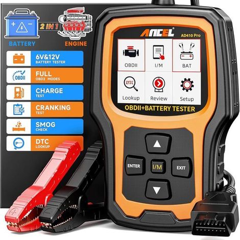 Scanner OBD2 - ANCEL - AD410 Pro - Testeur de batterie - Diagnostic complet - Universel