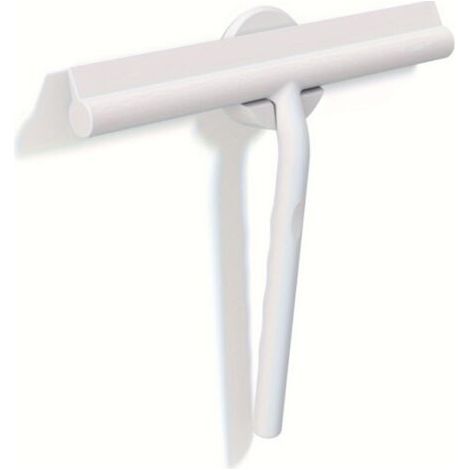 BUNTHAUS (Blanc, 28 cm) Raclette de Douche pour Douche, Salle de Bain, carrelage, Miroir, fenêtre, Support magnétique sans perçage, Autocollant, Design Moderne élégant. (1/4)