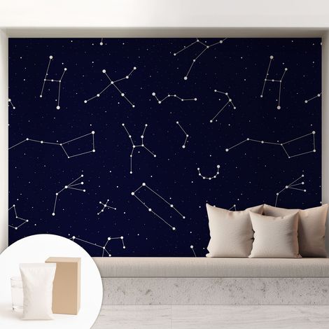 Papier peint intissé pour salon chambre à coucher peint imprimé pour mur - Colle incluse gratuite Ciel étoilé 208x146 cm (1/5)