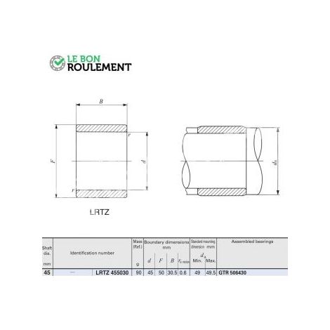 Bague acier intérieure LRTZ455030-IKO