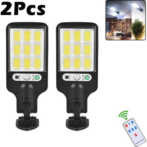 (2 pièces) Lampe solaire de rue LED pour jardin, 3 modes, étanche, avec détecteur de mouvement, compatible avec terrasse et jardin. (1/5)