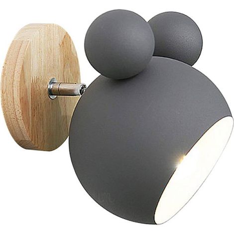 Lampe Murale Nordique Ours En Bois Naturel Pour Chambre D'Enfant Salon Ou Bureau Design Scandic Éclairage Doux Et Chaleureux