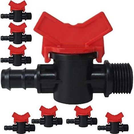 Lot de 25 Vanne d'arrosage goutte à goutte 16mm x 1/2'' Robinet d'irrigation 16 mm Valve de tuyau d'irrigation goutte à goutt