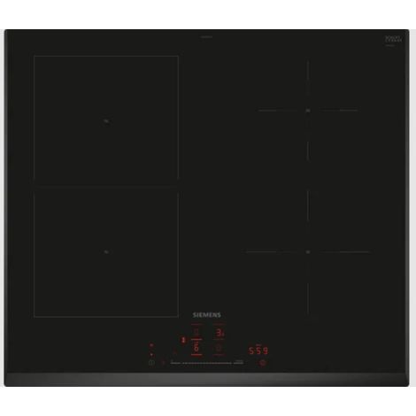 Piano cottura in vetroceramica da 60 cm 4 fuochi 6900w nero - ED651HSB1E - siemens (1/5)