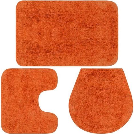 Ensemble de trois tapis de bain, tissu orange (1/5)