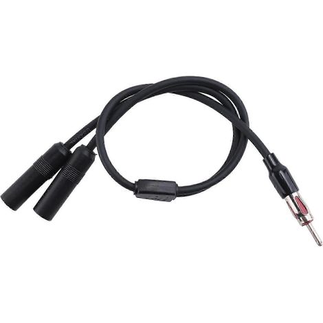 Adaptateur d'antenne autoradio de type Y (1 mâle vers 2 femelles), noir, modèle simple (1/5)