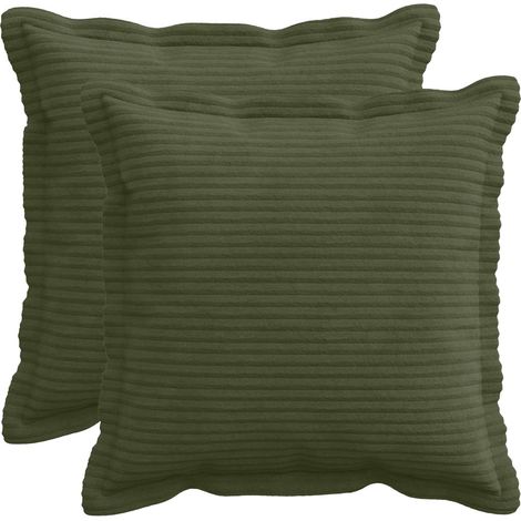 Housse de coussin 2 pc HOUTEN Vert 40 x 40 cm velours côtelé vidaXL