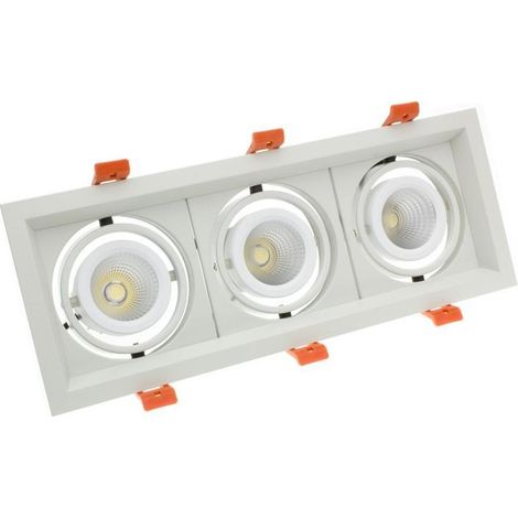Faretto Downlight LED 3x10W CREE-COB Orientabile Madison (UGR 19) Taglio 295x110mm LIFUD 5000K Bianco Freddo (1/5)