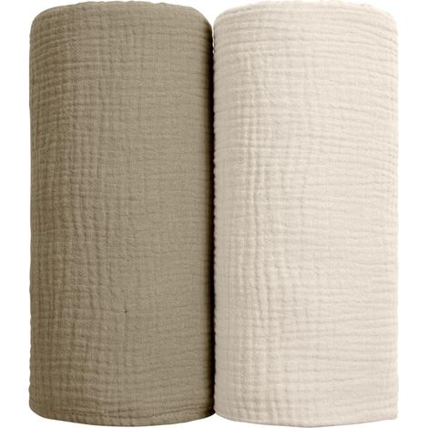 Bébé Couvertures d'Emmaillotage - Couverture d'emmaillotement en Coton Couverture de réception Douce pour bébé Neutre 2Pack (Olivie)
