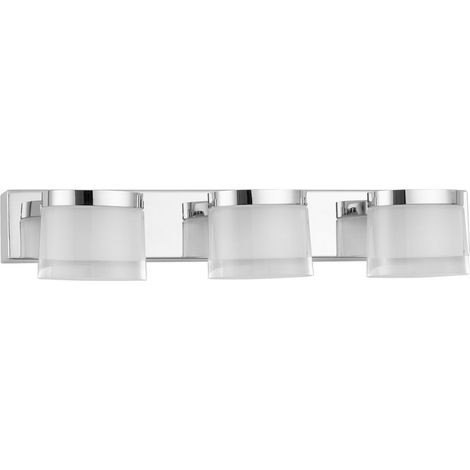 Merano Edison Applique Salle de Bain 3 Lumières Chrome Aluminium LED 15W 1620Lm 3000K IP44