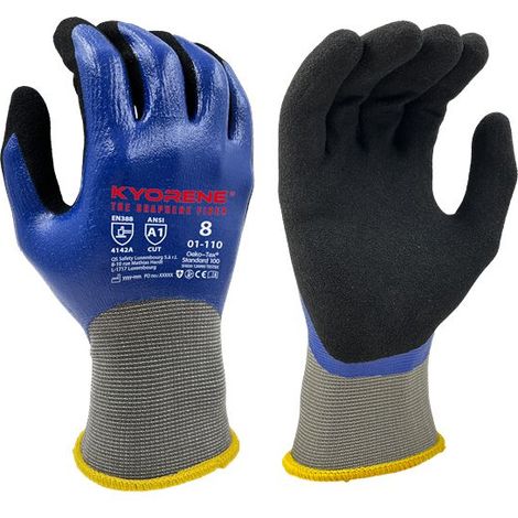 Gants de manutention KYORENE 01-110 taille 7, Manutention générale, 12 Paires, Bleu, gris ( Prix pour Paquet de 12 Paires )