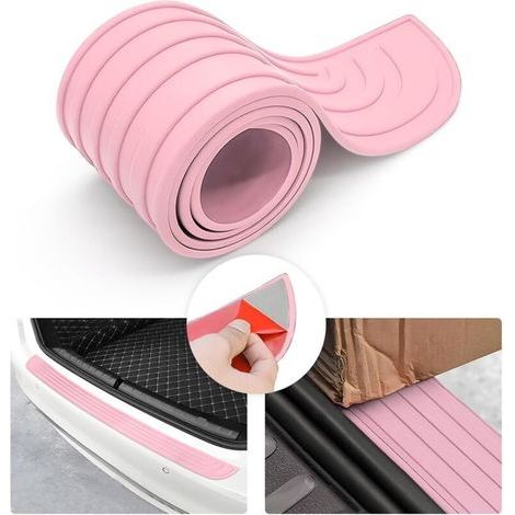 Protection Pare Choc Voiture, Protecteur Porte Coffre en Caoutchouc, Résistant Aux Rayures et Antidérapant, Convient à la Plupart des Accessoires Extérieurs de Voiture (Rose/90x7CM) (1/5)