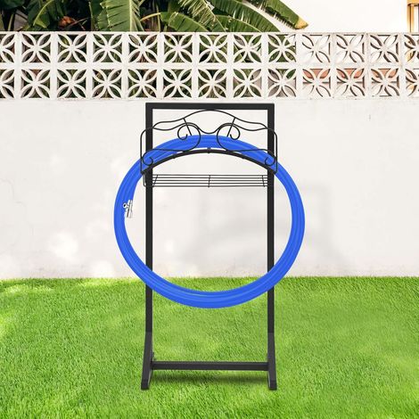 Gartenschlauchhalter, Schlauchhalter Freistehend, Schwarz Gartenschlauchhalter Freistehend, Gartenschlauch Aufbewahrung, für Gärten, Hinterhöfe, Rasen, Terrassen, 38 x 18 x 86cm (1/5)
