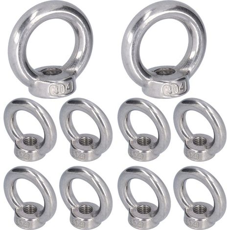 Lot de 10 écrous à œillet de levage en acier inoxydable, forme annulaire, pour machines forestières M3 (1/5)
