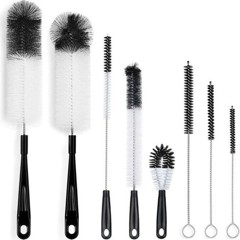 8 brosses de nettoyage : goupillon, goupillon, écouvillon, goupillon et verre avec crochets de suspension (1/4)