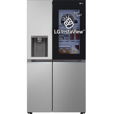LG InstaView GSGV81PYLL Frigorifero Side-by-Side , Classe E, 635L, Wi-Fi, Senza allaccio, Door Cooling, Prime Silver