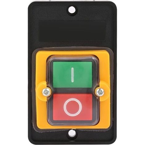 Interruptor pulsador, AC220V/380V 10A, resistente al agua, interruptor de seguridad pulsador ON/OFF para maquinaria textil y equipos mecánicos -Crezuo