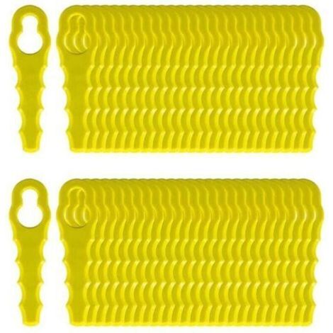 Ahlsen 50-Piece Replacement Blades for Ryobi Grass Trimmers, Double Serrated Blade Heads RAC155 RAC157 RAC158 (1/5)