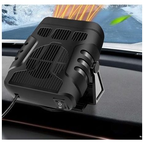 Calentador de coche de 12 V, portátil, 2 en 1, con descongelador y desempañador, rotación de 360°, ventilador y desempañador de parabrisas para todo tipo de vehículos.
