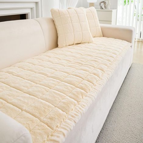 1 Housse canapé, Antidérapante, Velours imitation vison, Épaisseur 2 cm, Lavable, Salon Voiture Pique-nique